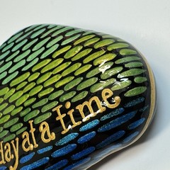 One Day At A Time Encouragement/Kindness Rock – Hand-Painted By Jadel Rocks