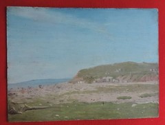 Impressionist Landscape Oil Painting New England Sea Coast Marsh Ocean Dunes 30s