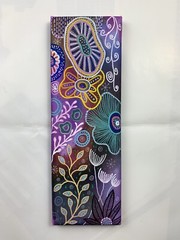 Gallery Price $300 4”x12” Hand Painted Alcohol Ink Painting Abstract Art