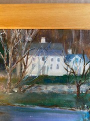 Original Oil on Board ( Miniature ) House Painting Mary Green Laforge CT Artist