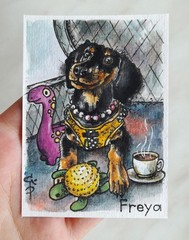 ACEO Custom painting from photo Pet portrait Watercolor Cat Dog Commission art