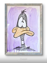 Original Daffy Duck 2 Painting By Alannah Dyer- Acrylic 9×12 in. Looney Tunes TV