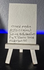 Aceo Original Painting Talking To Butterflies