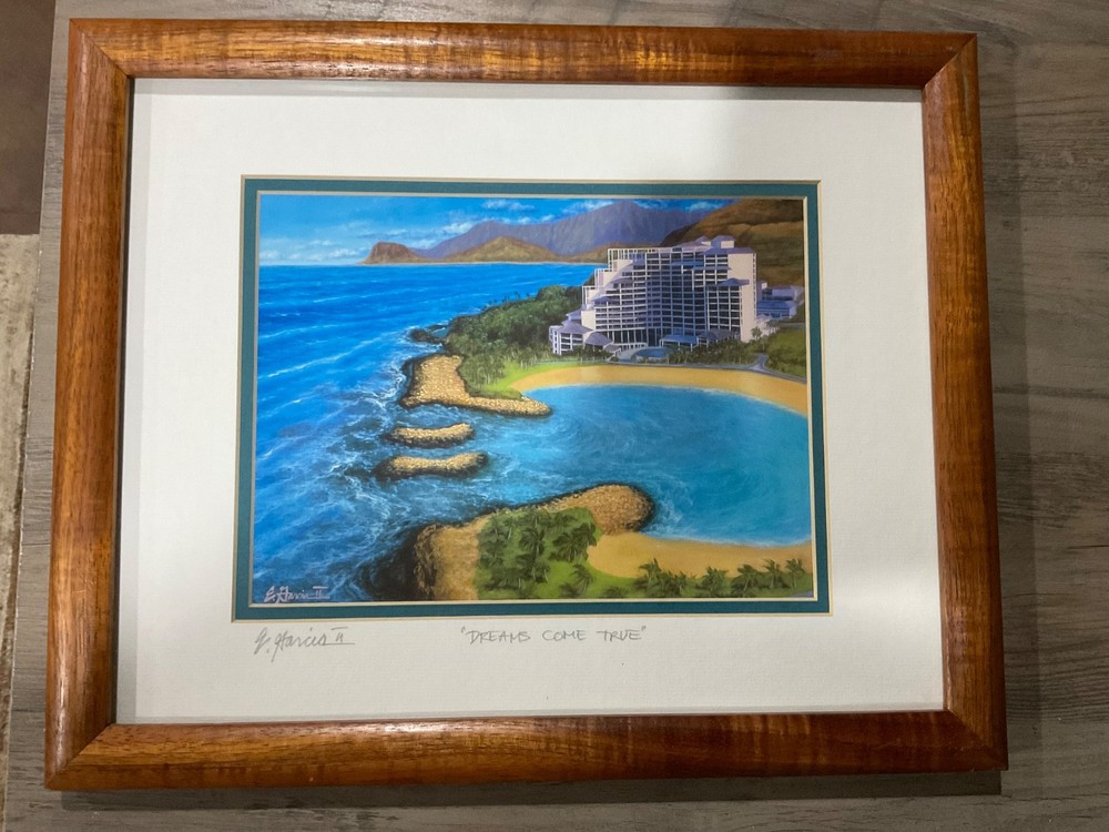 Edgardo Garcia ll Hawaiian Artist Pencil Signed Print Framed “Dreams Come True”