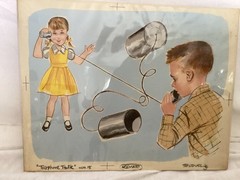 Original 1960’s Color Illustration Children’s Book “Telephone Talk”