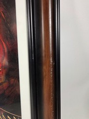 Original Signed Spray Paint Art, NYC Skyline Cityscape & Planets, Framed Modern