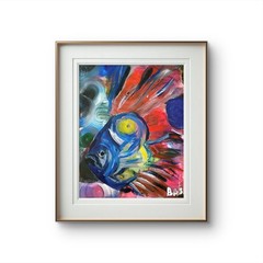 Angel Fish Colorful Neo Expressionist Original Wall Art