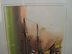 GEORGE SPERL WATERCOLOR PAINTING INDIANA GLOUCESTER BOAT