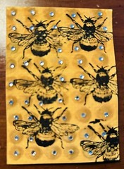 ACEO original art cards “Bees Party”