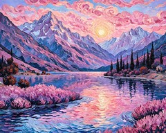 Leonid Afremov CRIMSON PEAKS Oil Painting 30″x24″ by Official Studio GICLEE