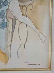 Itzchak Tarkay Framed Mixed Media Watercolor Over Serigraph, Titled: Andrea