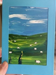 Landscape , 4/6 Hand Painted On Paper, Acrylic