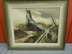 HULAN FLEMING, American ArtistLANDSCAPE OIL Painting“PLAY ROAD“ ORIGINAL Signed