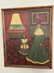 Hawaiian Painting By ETHEL ROEHRIG, expensive Martin & MacArthur Koa wood frame