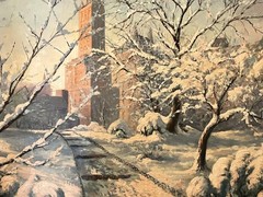 Old Impressionist Original Oil Painting Central Park New York Landscape Signed