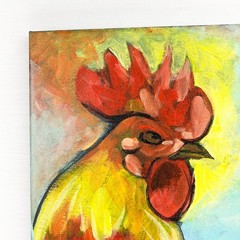 Original Rooster Painting | Modern Kitchen Wall Decor | 11×14 Acrylic on Canvas