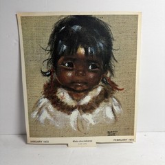 Audrey Young Oppel 7 prints from 1970’s Calendar of Eskimo Children portraits