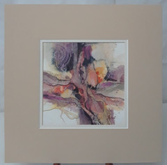 Gouache Multi Media Signed By Don Trout Artist 14 x 14 Matted „Skeleton“