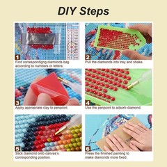 Acudotr Diamond Painting 11.8 inches x x 0.04 inches, Multicolor