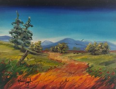 Connie Togel Original Acrylic Painting 12” X 9” Fantasy Landscape