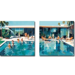 Splash 1 & 2 by Irena Orlov 2-pc Canvas Giclee Art Set (30 in x 30 in each)
