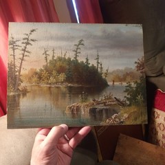 A.T. Gregory „Island Near Beaumaris“ Oil On Wood Panel, c.1901 Toronto 16×14 OBO