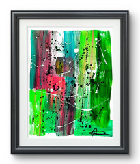 Original art 14 X 11 Mixed Media Colorful Modern Art Acrylic Painting