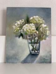 original oil painting Hydrangeas still life 24×30 Gift Wall Art bouquet Flowers