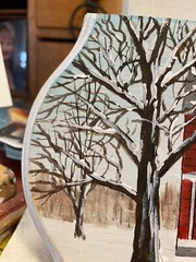 23″ x 6″ Original Acrylic Painting on Wood…..“Winter Wonderland“