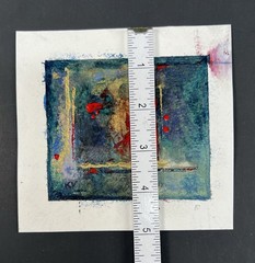 Mixed Media Abstract Painting “Dali’s Dice” Acrylic Sparkles Glitter 5×5” Art