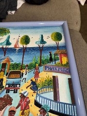 JEANTY JN ROBERT-Haitian Artist-Original Signed Acrylic-Haitian Village Scene