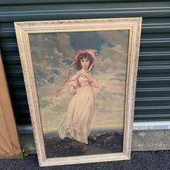 Set of 2 Framed Paintings („The Blue Boy“ and „Pinkie“ 38×26 -1960’s Gold Frame