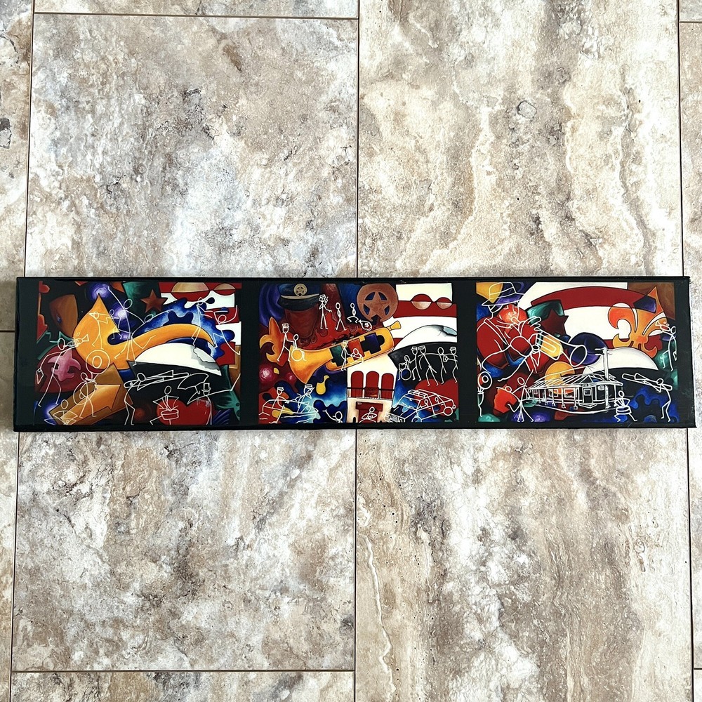 Original Reggie Ford Painting on Board Epoxy New Orleans Po Boys Fort Apache Art