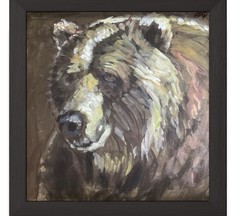 PDQ Artist Originals Painting Wildlife Bear Abstract Acrylic 12×12 Art Canvas