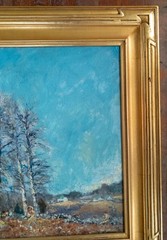 Antique American Impressionist Landscape Painting with Trees Ernest Meyer