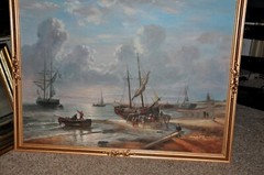 Spectacular very Large older Seascape Oil Painting