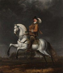 high quality oil painting handpainted on canvas „a man riding on a horse“
