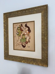 Egon Schiele Hand Signed Watercolor On Heavy Paper.1890-1918 InThe Style.Framed