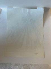 1965 Women WEDDING GOWN Bridal Dress Vtg Orig WC Fashion illustration Art Signed