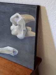 Original Painting Still Life Human Teeth Oddity Strange Unique