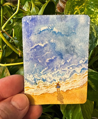 ACEO „SEA OF MEMORIES #1″ – Watercolor on 3.5X2.5“ Watercolor Paper by CJT