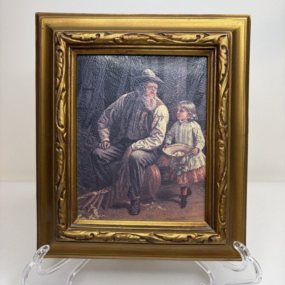 Vintage Art-thentic Master Oyls “The American Farmer” Painting on Canvas 6″x7″