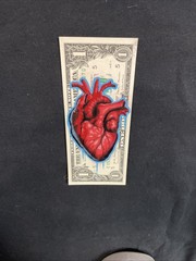 Anatomical Heart 1 Dollar bill painting Graffiti Art Street Art