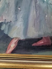 1940s Ballerina Dancer Oil Painting Martha Herpst Crawford Titusville PA Artist