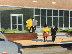 🔥 Vintage ’60s American Mid Century GENERAL ELECTRIC Architecture CARS Painting