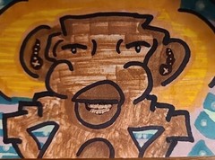 Original Painting Andy Kaufman Mushroom Ideas Desert Monkey Santa Claus Mountain