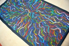SELINA NUMINA 175 x 100 cm Original Aboriginal Painting. Bush Medicine Leaves