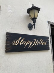 Halloween Sleepy Hollow Wooden Sign Carved Rustic Antique Look