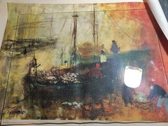 Fishing Boats at Siros By Patricia Cunningham On Canvas 1970 Donald Art Company