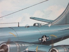 Raymond Waddey Painting B-29 Superfortress, Signed WASP, Dora D. Strother 20×24″